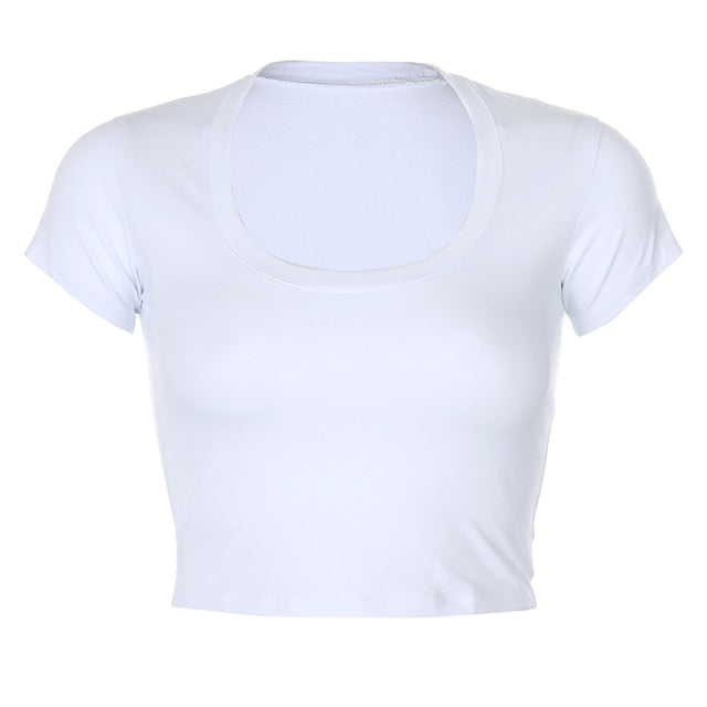 Crop Basic White T-Shirt