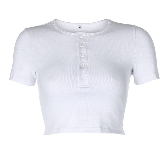 Crop Basic White T-Shirt