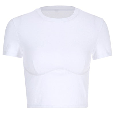 Crop Basic White T-Shirt